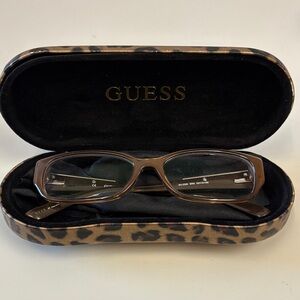 Guess Brown Glasses with Leopard Case